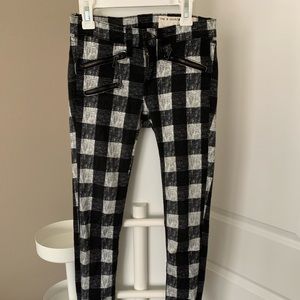 Rag & Bone Black and White Twill Skinny Jeggings